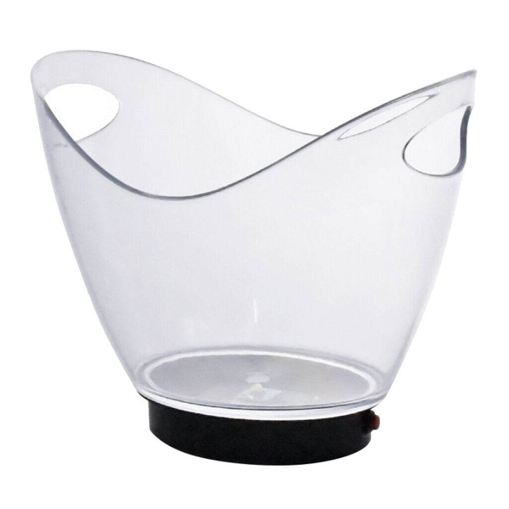 2L LED Gleamy Ice Bucket Cooler Barrel Drink Freezer for Parties Events Bar