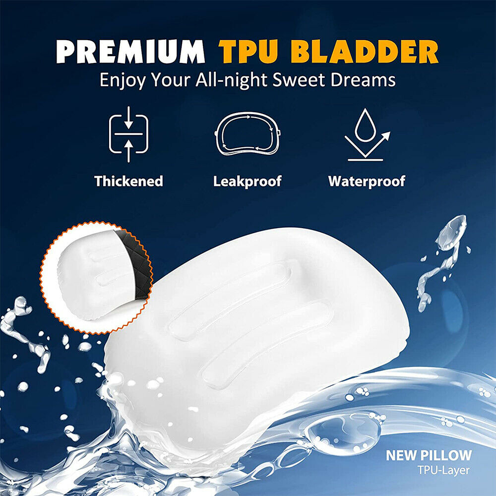 Portable Ergonomic Inflatable Pillow Blow Up For Outdoor Sports Travel Camping