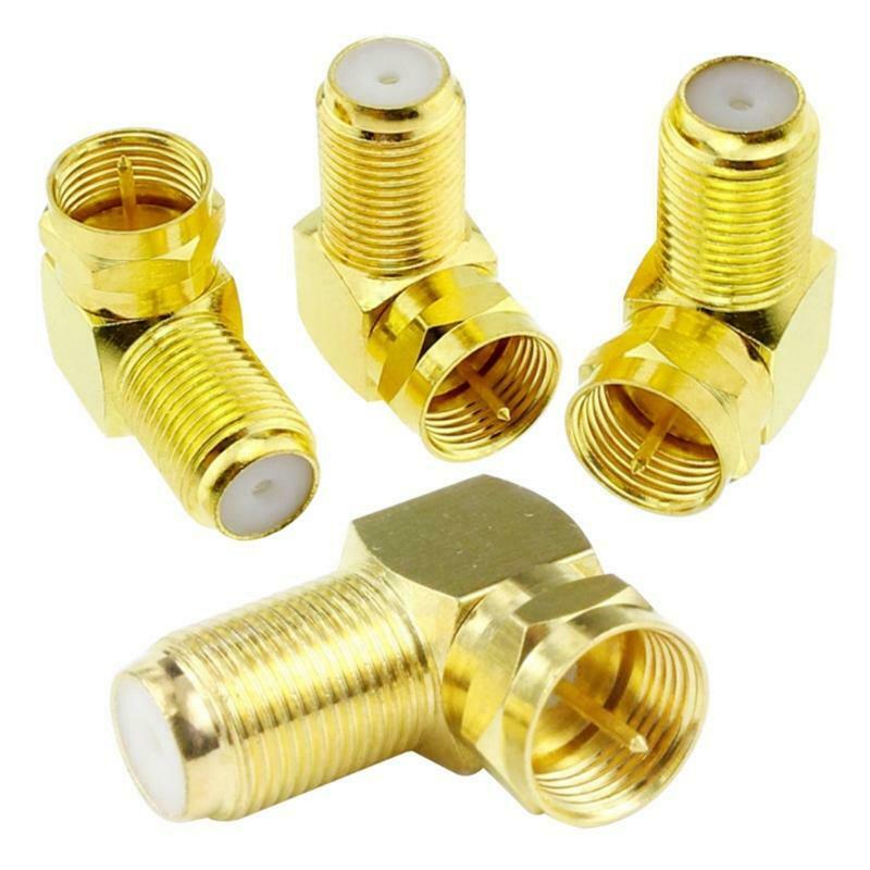 90 Degree Coaxial Connector 2-Pack F Type RF Coax Cable for Wall Mounted TV