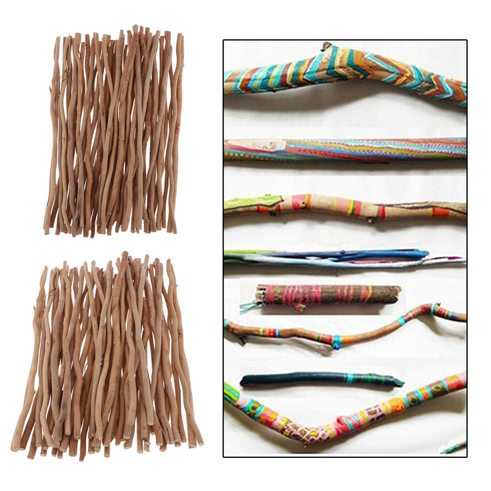 100x Driftwood Tree Branch Rustic Wood Stick Dowel Natural Wood 30/40cm