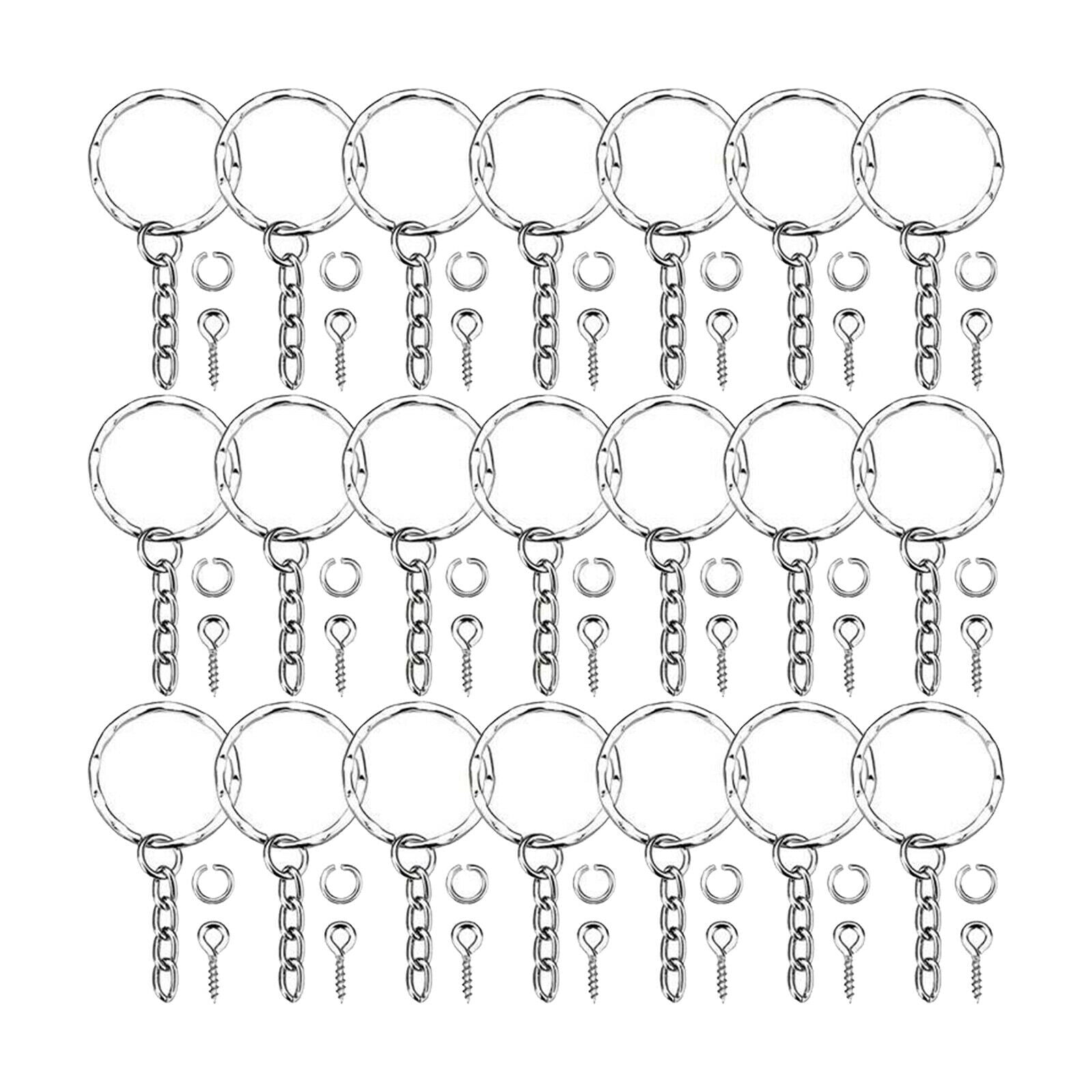 50Sets Empty Keychains Split Key Ring Crafts Chain Rings Wholesale