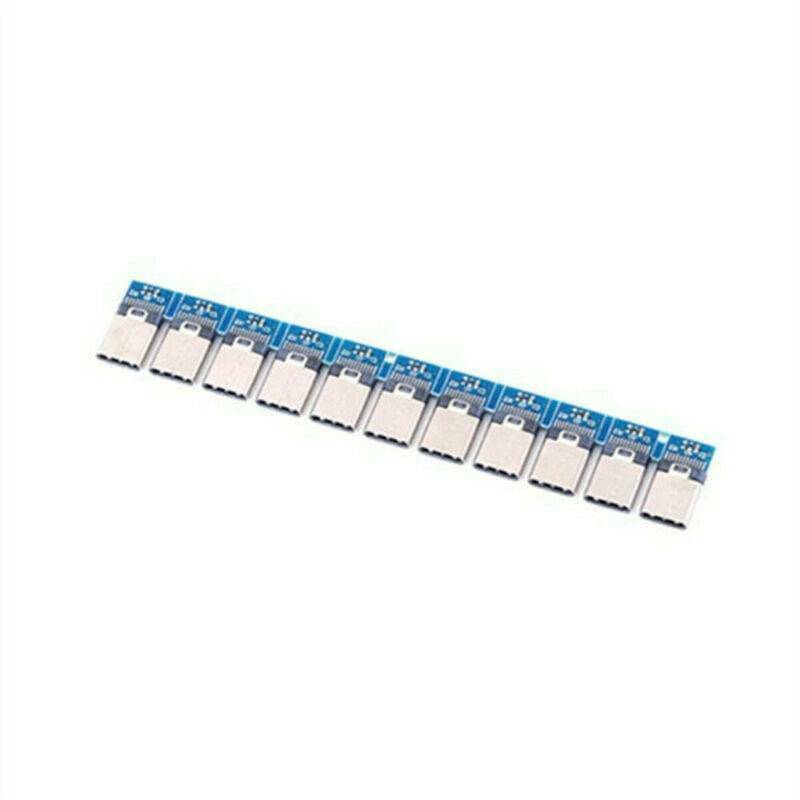 6X USB 3.1 Type-C Male DIY Solder Cable Plugs Connector Socket Attached PC Board