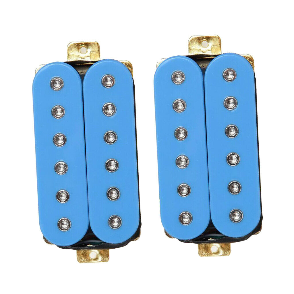 2 Pieces Electric Guitar Double Coil Humbucker Bridge Pickups DIY Kits Blue