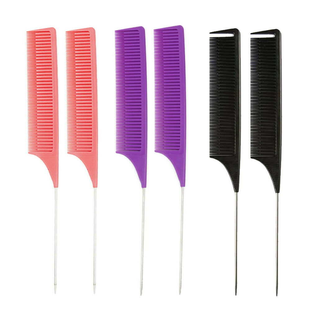 6Pcs Pro ABS Sectioning Weave Highlighting Foiling Hair Comb for Salon Combs