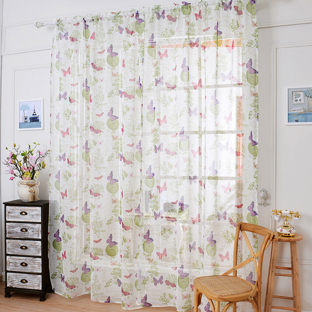 Semi Sheer Curtains Rod Pocket  1.45x1.5m