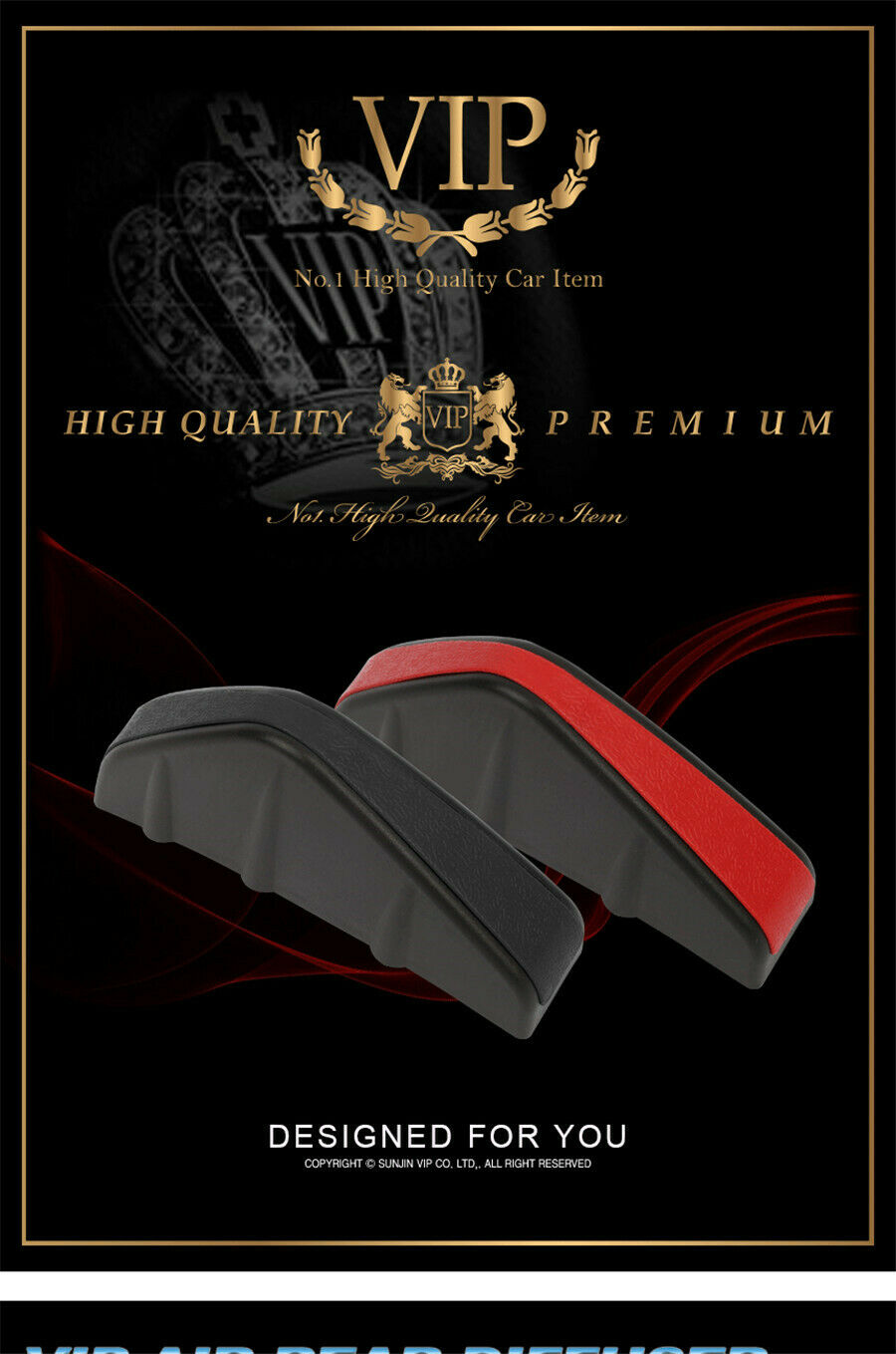 3x Rear Bumper Diffuser Fin Spoiler Lip Wing Splitter Protector ITEM NEW