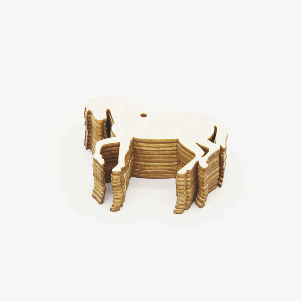 30 Pieces Natural Wood Horse Shape Wooden Pieces Cutouts Ornament Embellishment