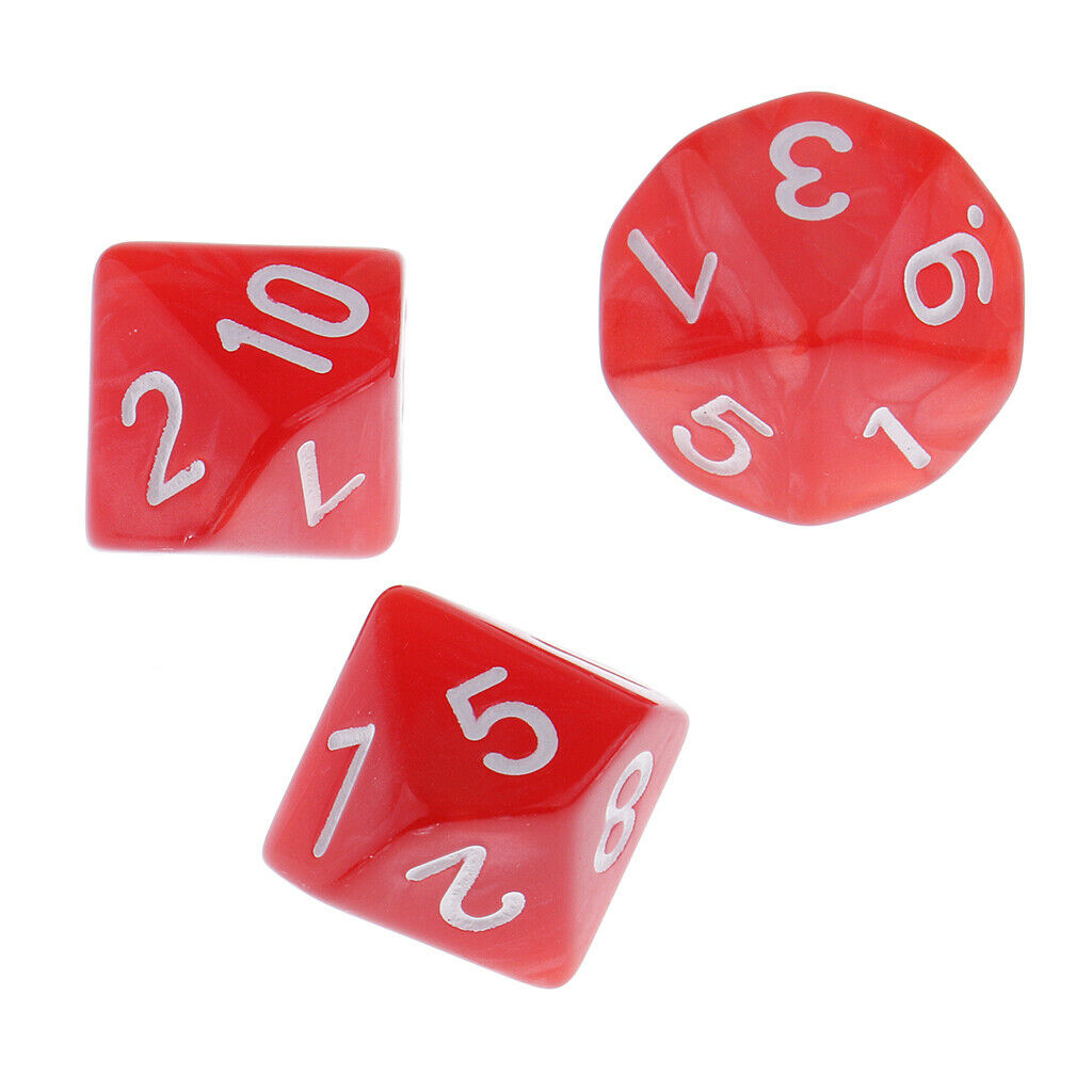 10 Pieces Plastic 10-Sided Dices D10 for Table Card Game RPG MTG Accessory 1.6cm