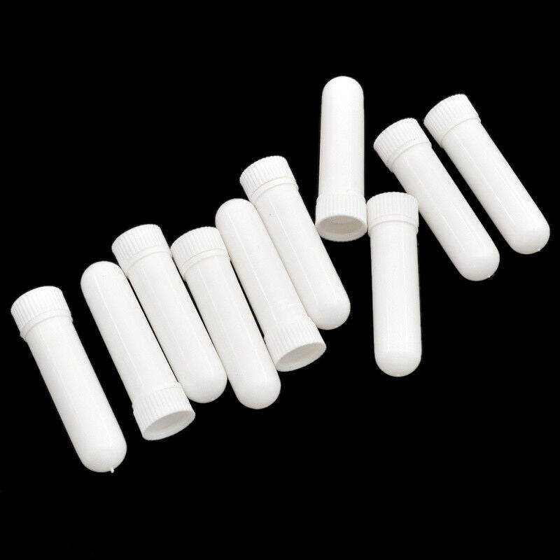 10 Pcs Empty Aromatherapy Perfume Blank Nasal Inhaler Diffusers with Cotton Swab