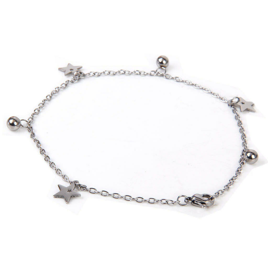 Stainless Steel Stars And Balls Anklet Bracelet