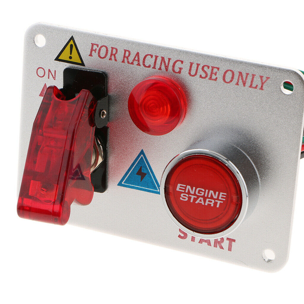 Race Car Ignition Switch Panel LED Toggle Engine Start Push Button Starter