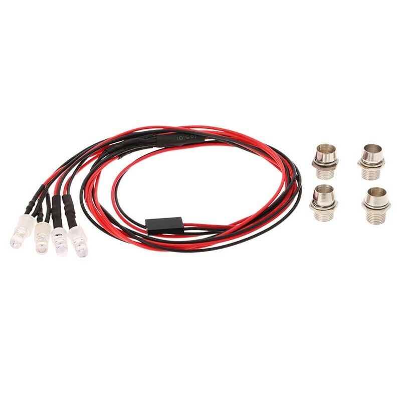 4 LED Lights Kit 2 White 2 Red for 1/10 1/8 Traxxas HSP Redcat RC4WD Tamiya AxE8