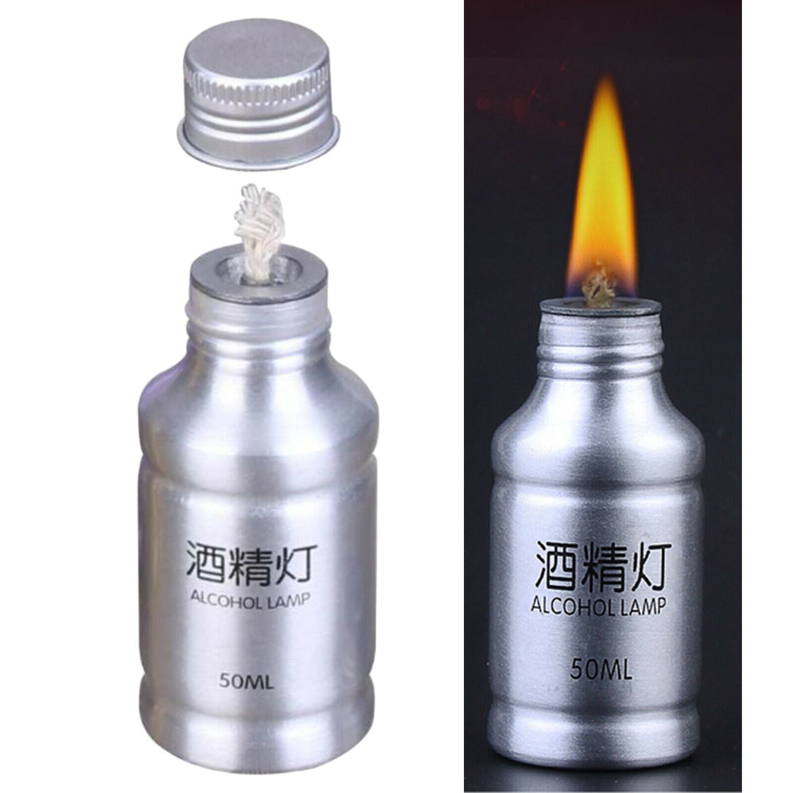 50ml Alcohol Burner Lamp Heating for Survival Camping Chemistry Lab Tool