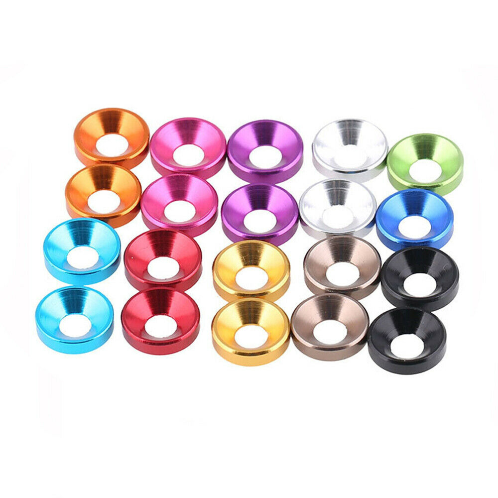 M4 Countersunk Head Washers Gaskets Aluminum Alloy Anodized 11-Colors,each 5pcs