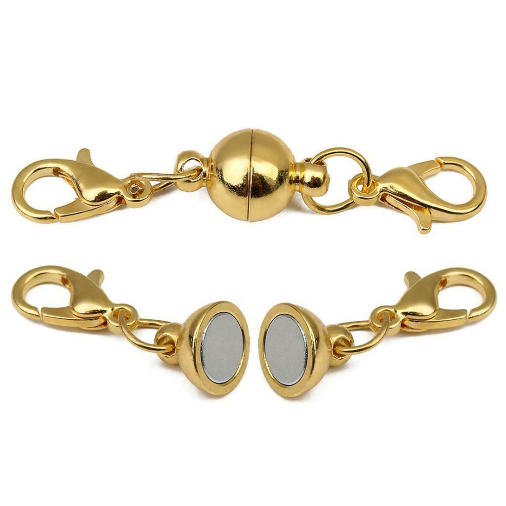 5 Sets Ball Magnetic Clasps with Lobster Clasp for DIY Fashion Jewelry 8mm