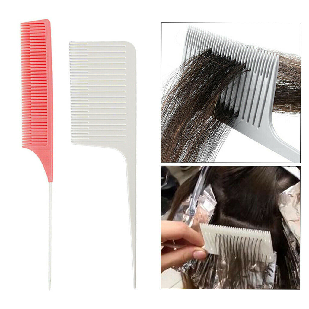 2 Pieces Fine One-way Weaving Highlighting Foiling Hair Comb Highlight Tool