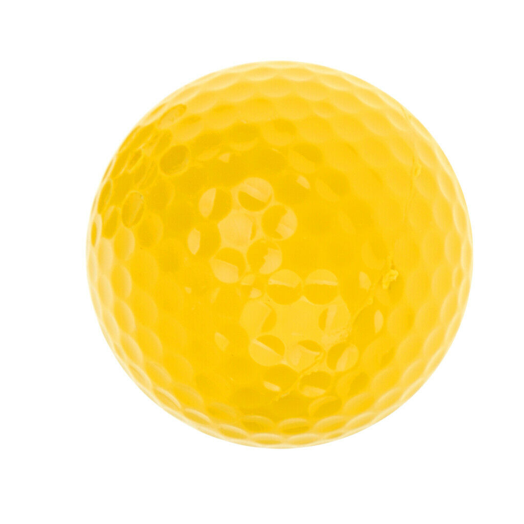 Elastic Synthetic Rubber Golf Balls Training Practice Ball Yellow 42.6mm