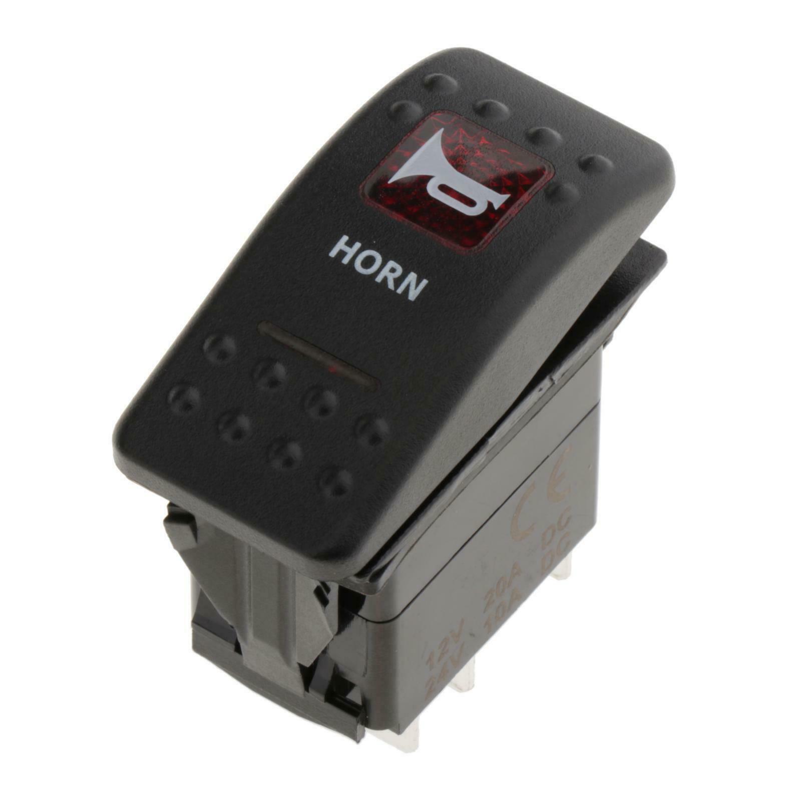Heavy Duty LED Toggle Horn Switch Momentary ON / Off 5Pin Speaker Button