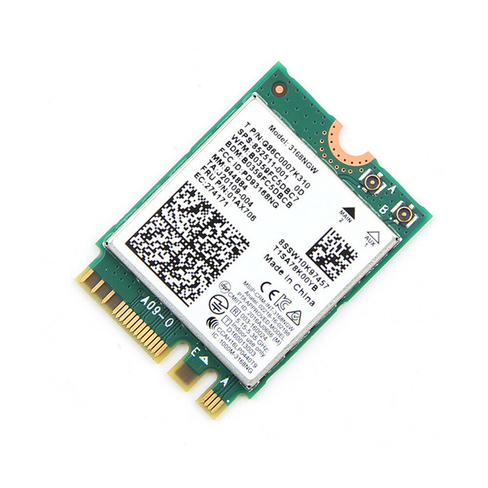 For 3168 AC 3168NGW NGFF M.2 802.11ac Wireless Wifi Card Dual Band Adapter