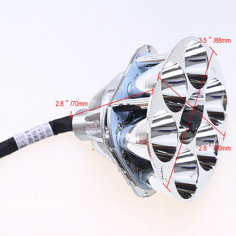 Green LED Motorcycle Elliptical Flashing Headlamp Power Headlight Replace Front