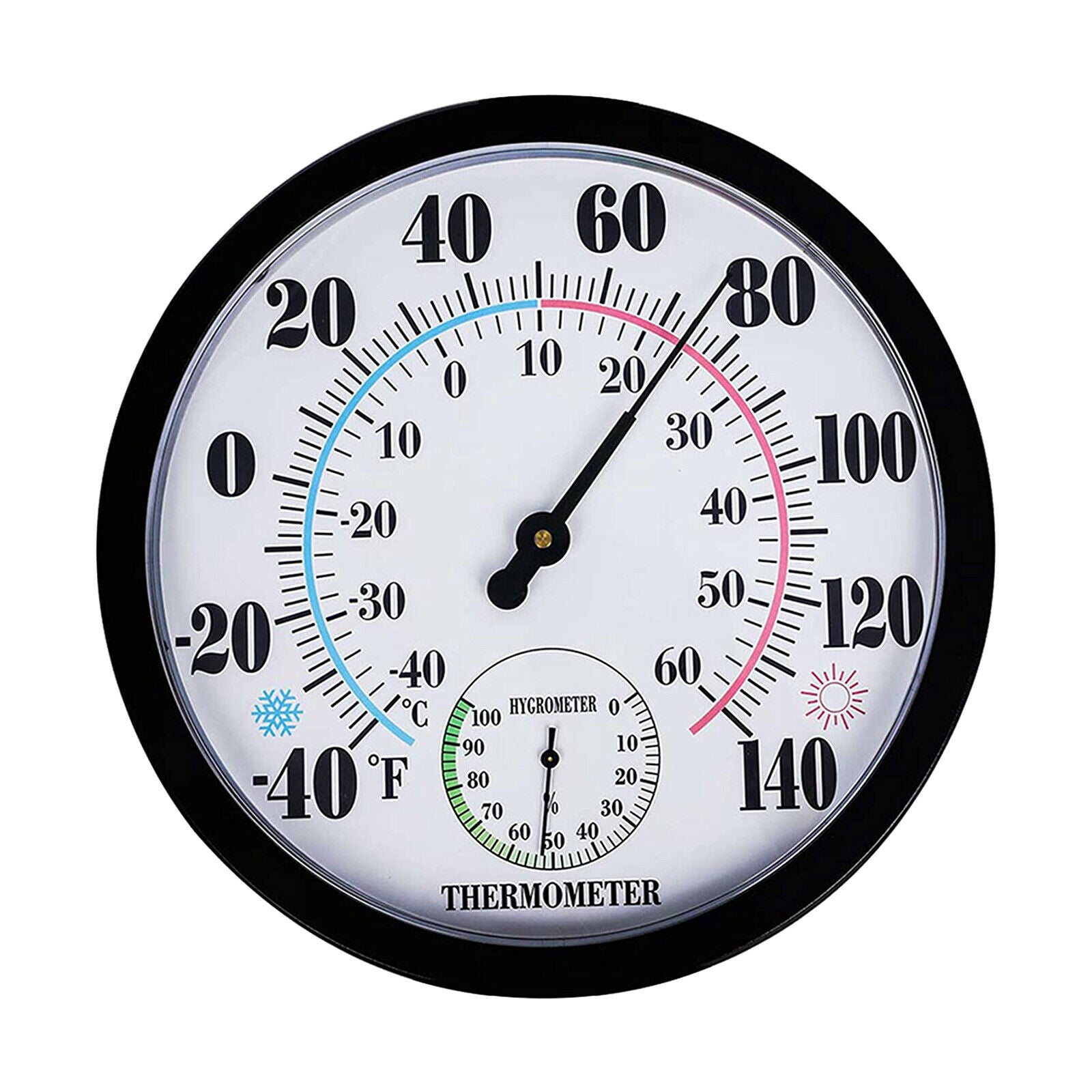 2 in 1 9.84inch Wall Thermometer Meter Humidity Hygrometer Accuracy Gauge