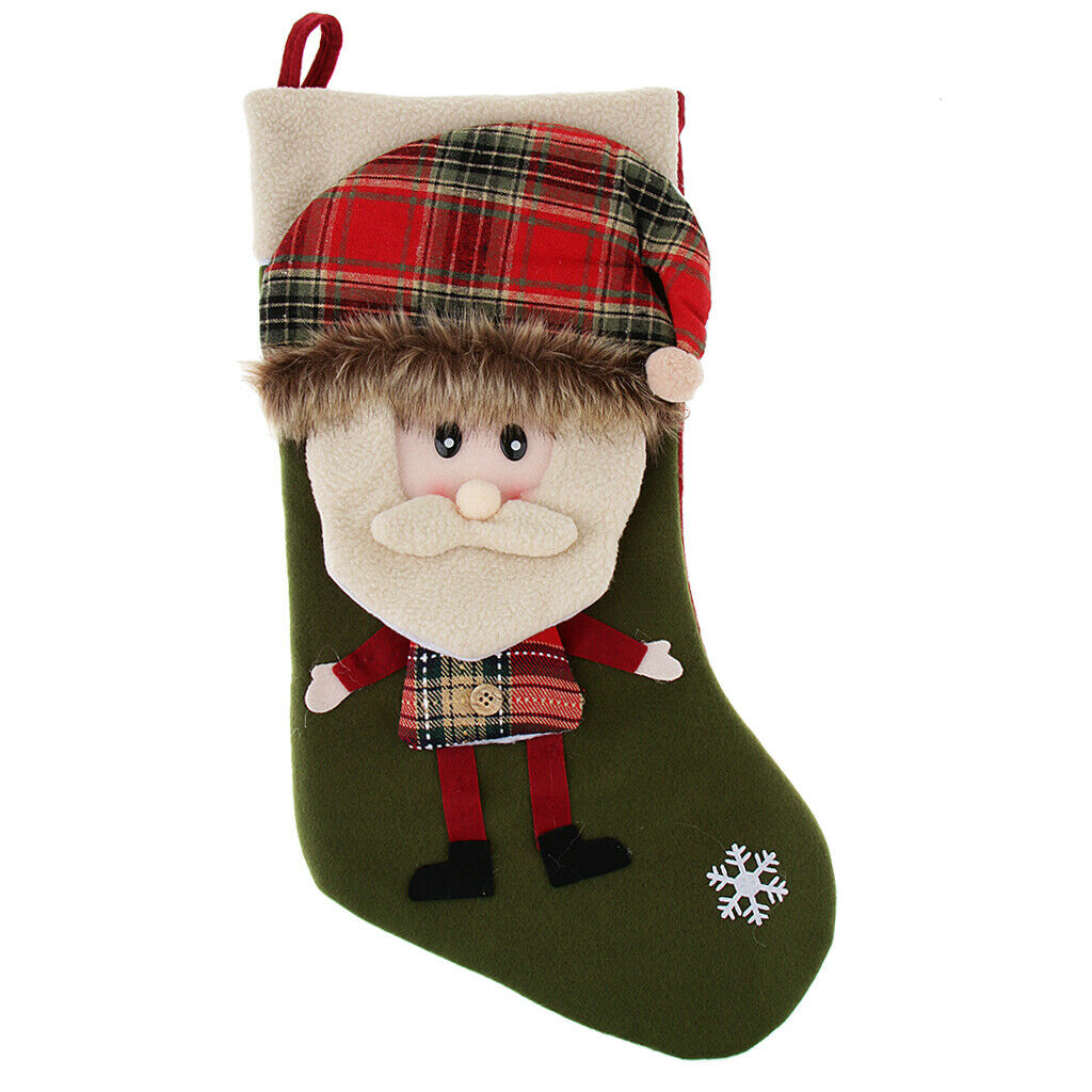 Kids Festival Christmas Gift Present Candy Socks Stocking Party Green Santa