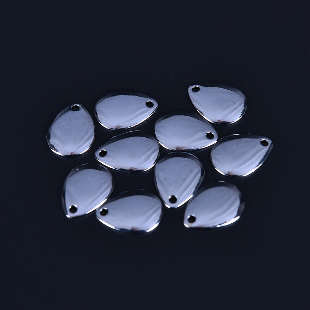 10pcs Fishing Flattie Attractor Spinner Blades Smooth Nickel Spoons Plaice、 DD