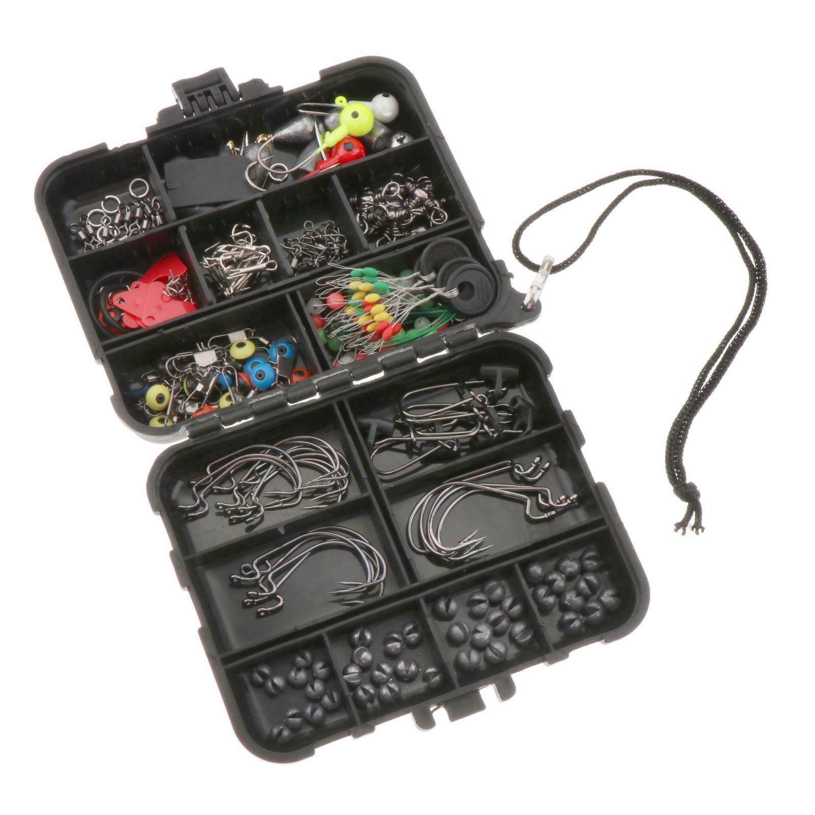 208pcs Fishing Tackle Box Fishing Multiple Accessories Kit Set Sinker Slide Hook