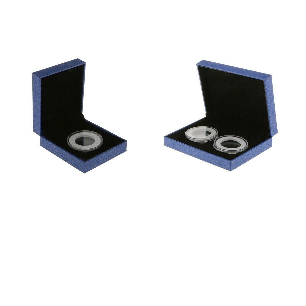 2 Pcs Commemorative Coin Holder Boxes for 3 Cions Holes for 38mm with NO COIN IN