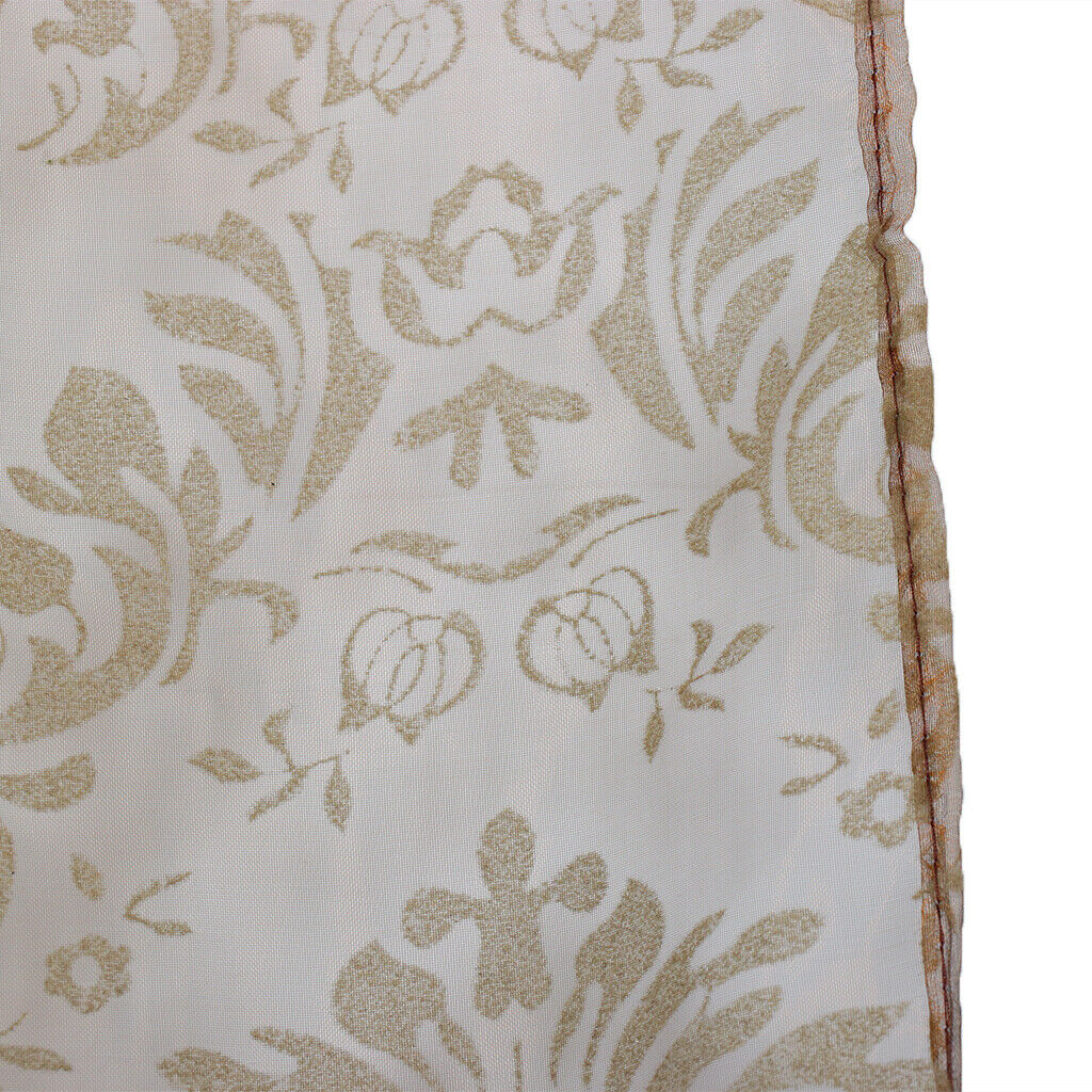 Flocking Sheer Window Curtain Tulle Voile Drape Panel Grommet Top 250x200cm