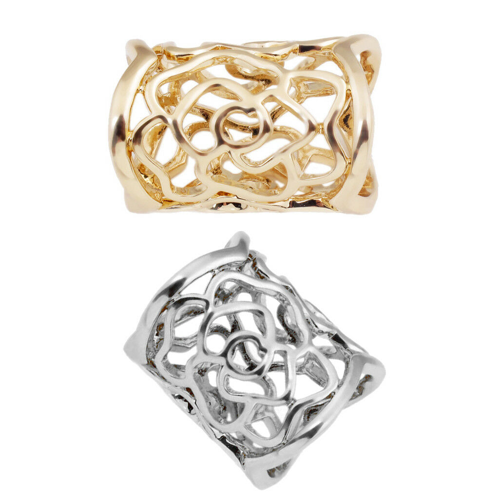2pcs Women's Diamante Metallic Silk Scarves Clip Scarf Ring Chiffon Buckle