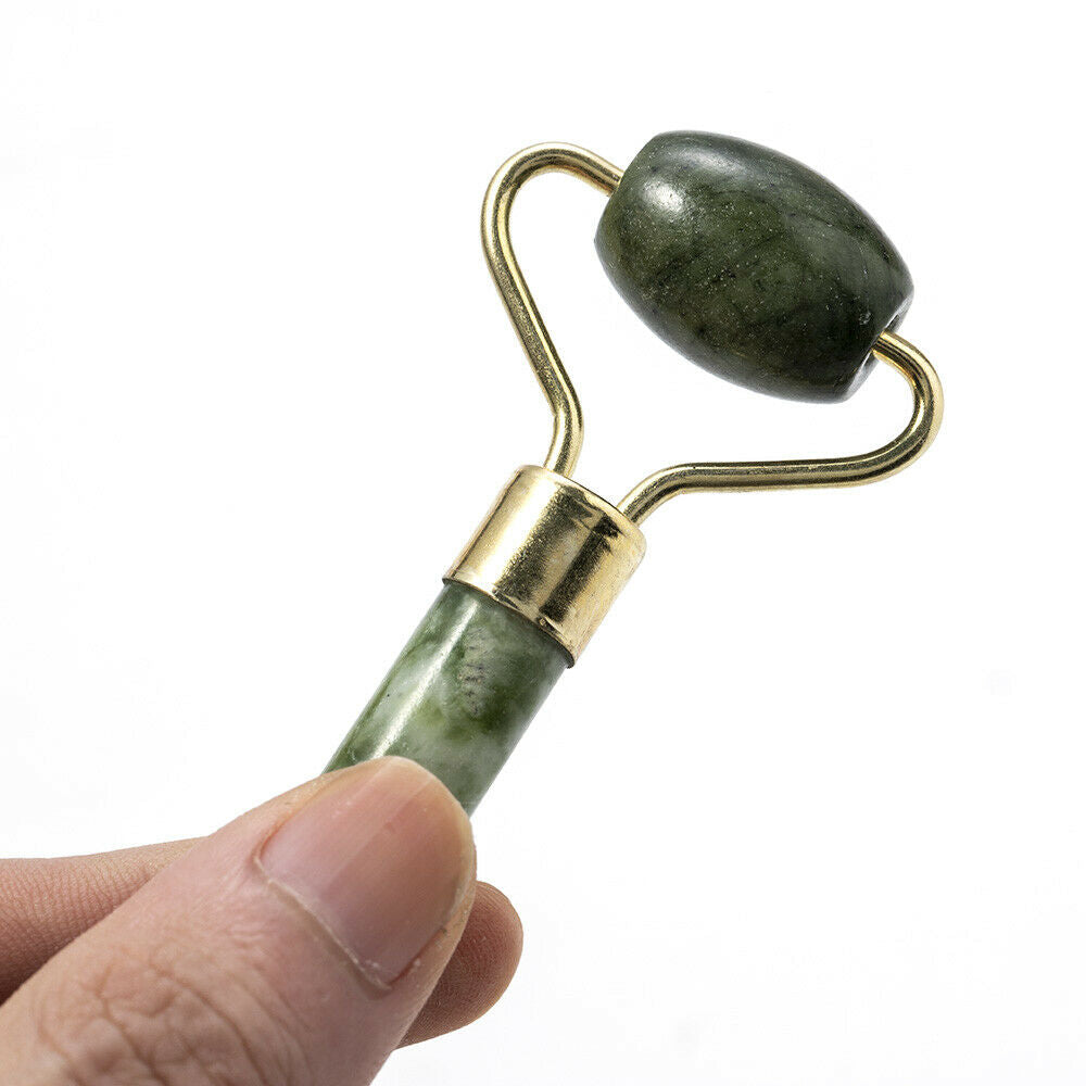 Natural Quartz Facial Jade Stone Roller Beauty Massage Tool Face Massager^