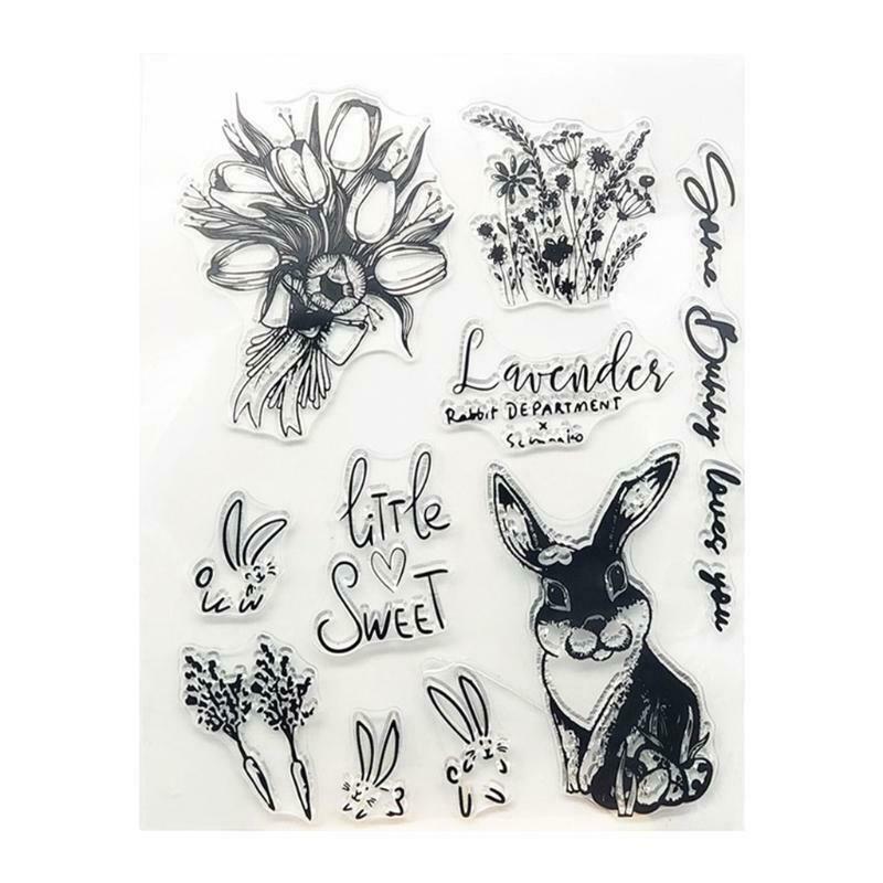 Bunny Flower Silicone Clear Seal Stamp DIY Scrapbooking Embossing Photo Album