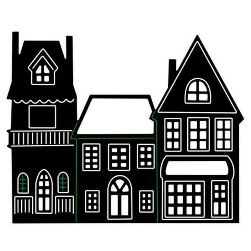 Village House Metal Cutting Dies Stencil DIY Scrapbooking Card Template Mold