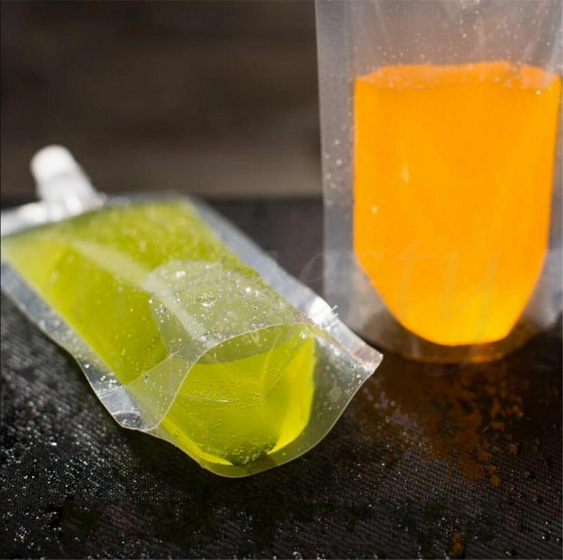 25PCS 8Oz Clear Spout Bags Stand Up Bag Liquid Bag Flask Pouch With Cap