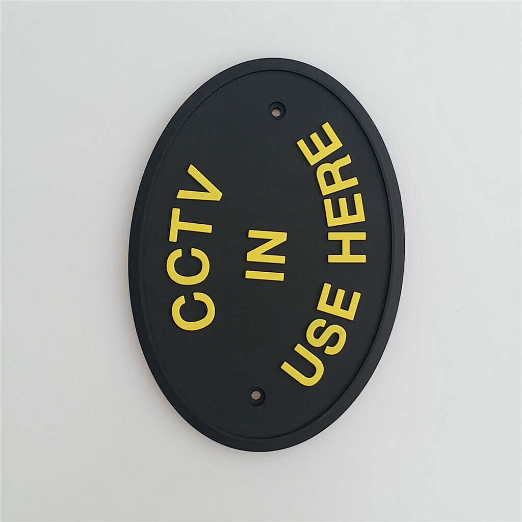 2pcs PVC Rubber CCTV in Use Warning Sign Plaque Plate Wall or Door Mounted