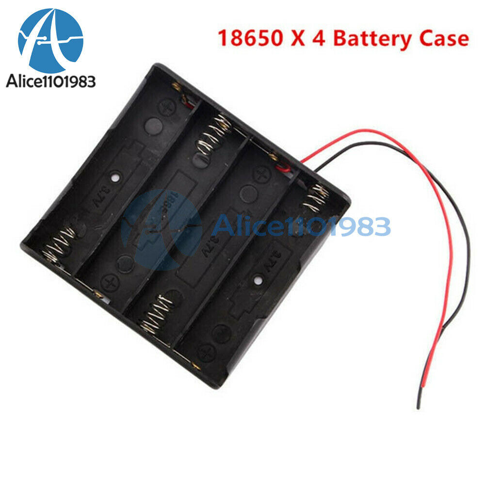 Battery Holder Box Case DIY For Battery Packs with Wire For 4x 18650 Cells Cases