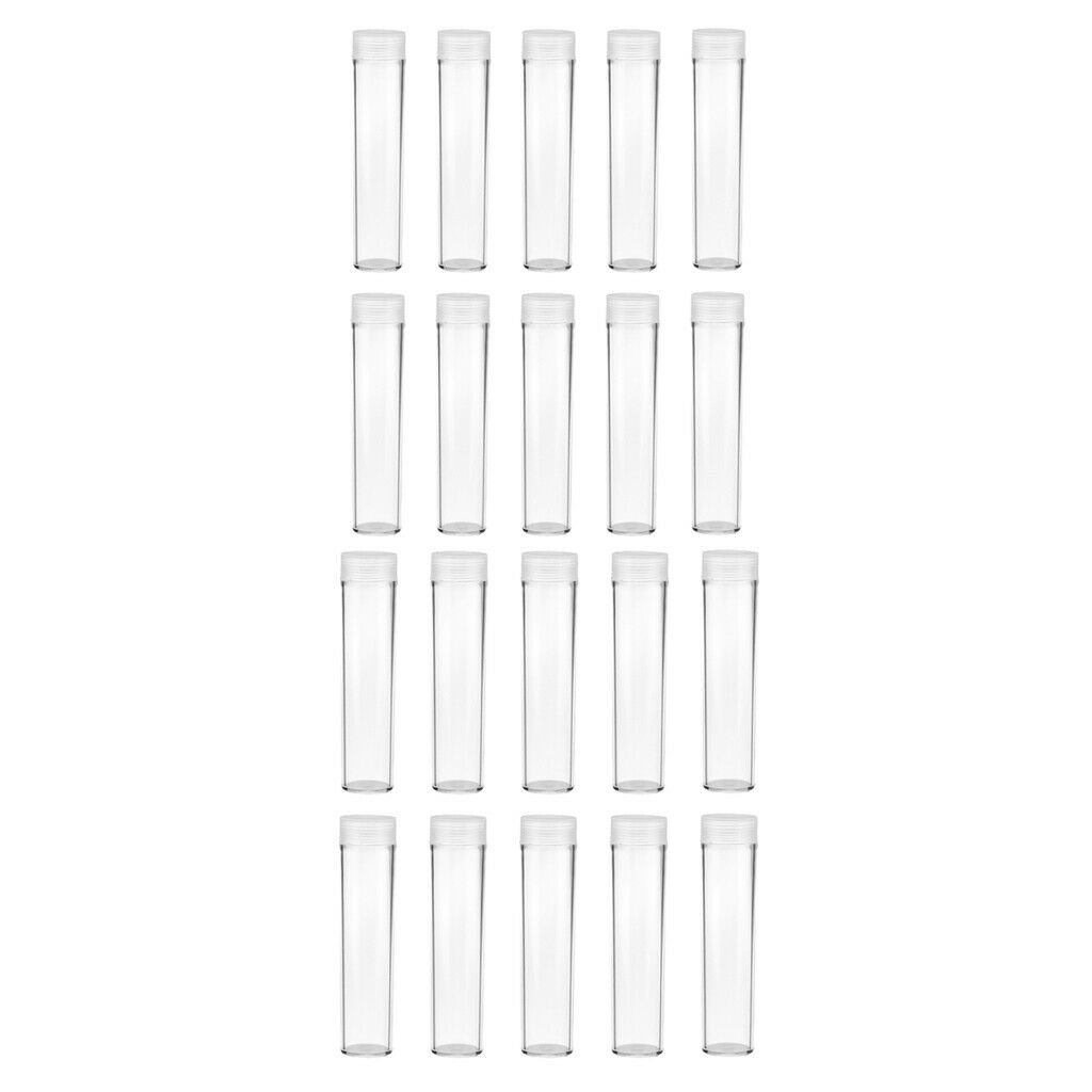 20pcs/Lot Plastic Clear Holder Storage Tube for 25mm Coins Collectors Accs