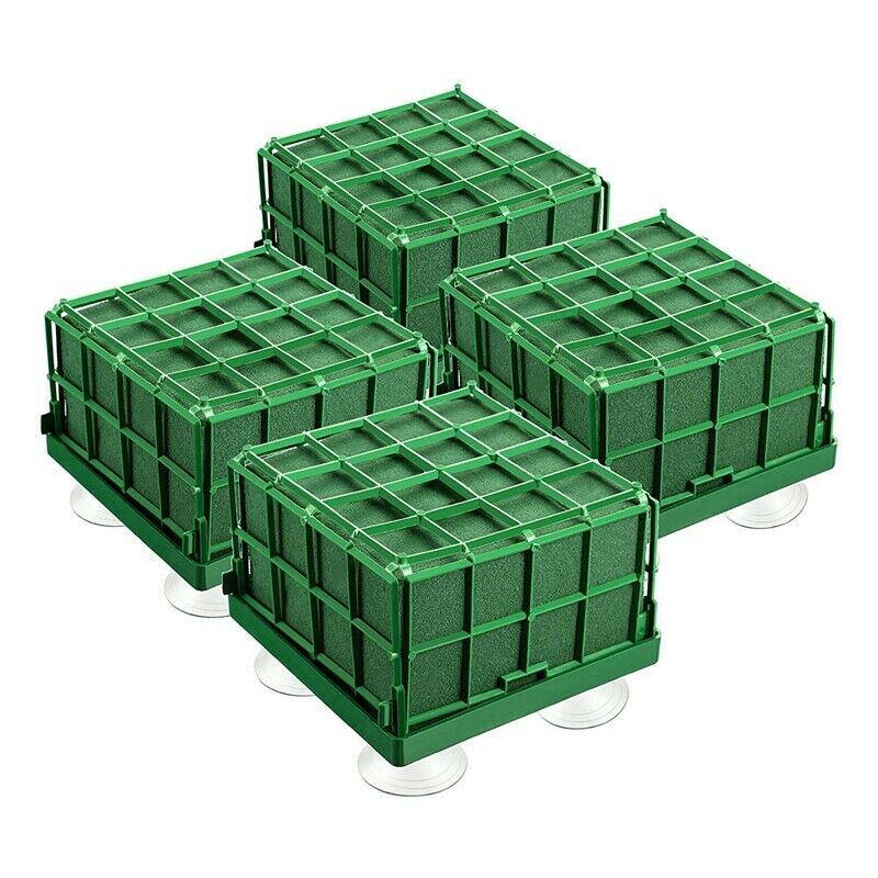 4Pcs Floral Foam Cage Flower Holder with Floral Foam and Suction Cup for WedU2L6