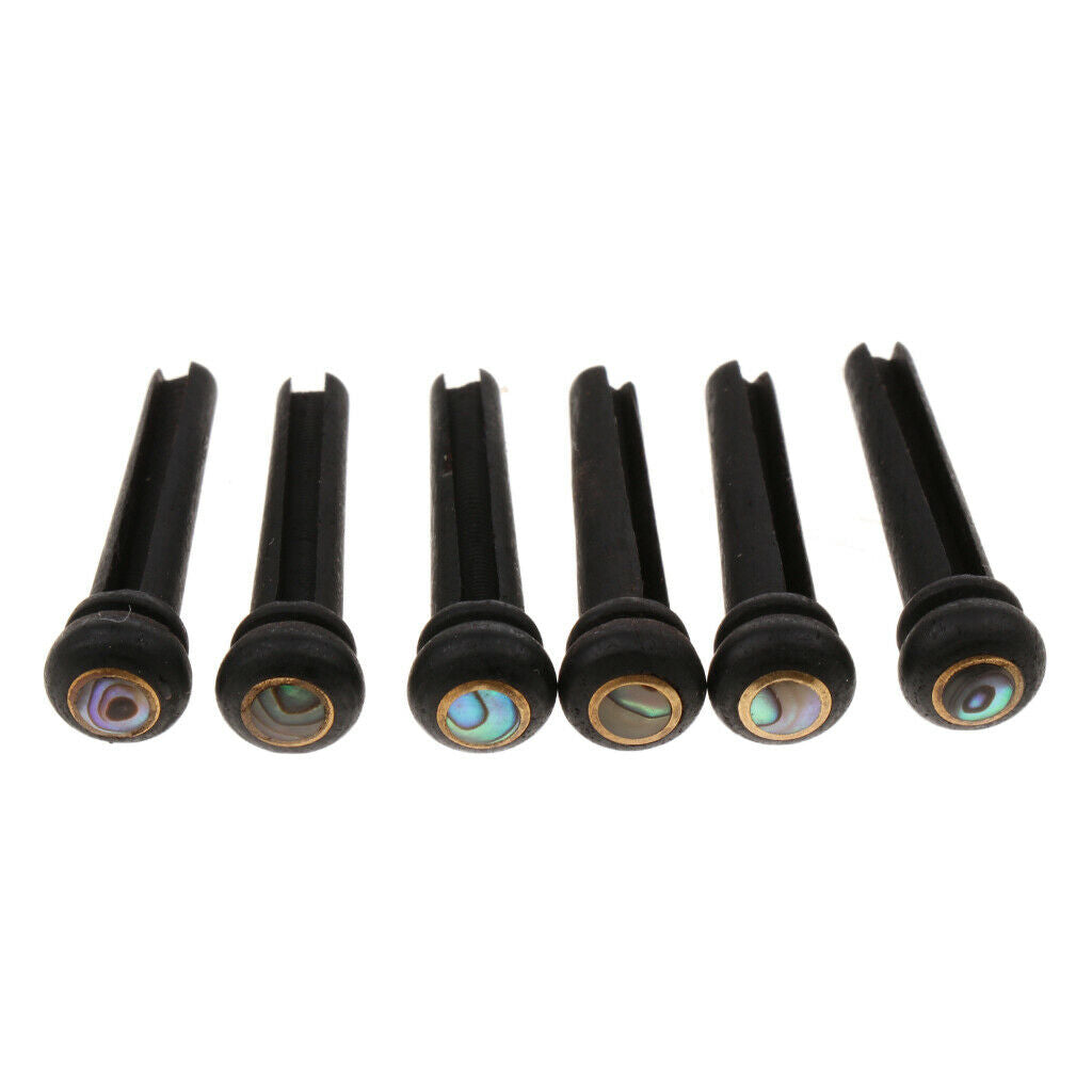 6x Abalone Dot Guitar Bridge Pins for Acoustic Guitar Part Accessories 30mm