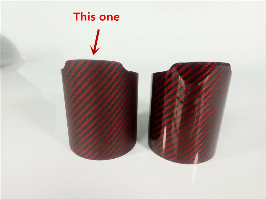 3" Matte Red Car SUV Carbon Fiber Exhaust Muffler Pipe Cover Tip Decoration Case