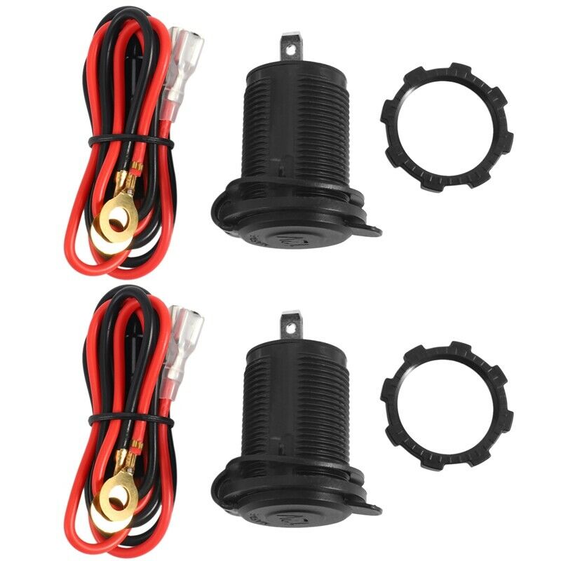 2 Pcs ette Lighter, Waterproof Marine Grade 12V / 24V DC Lighter Socket OutletQ1