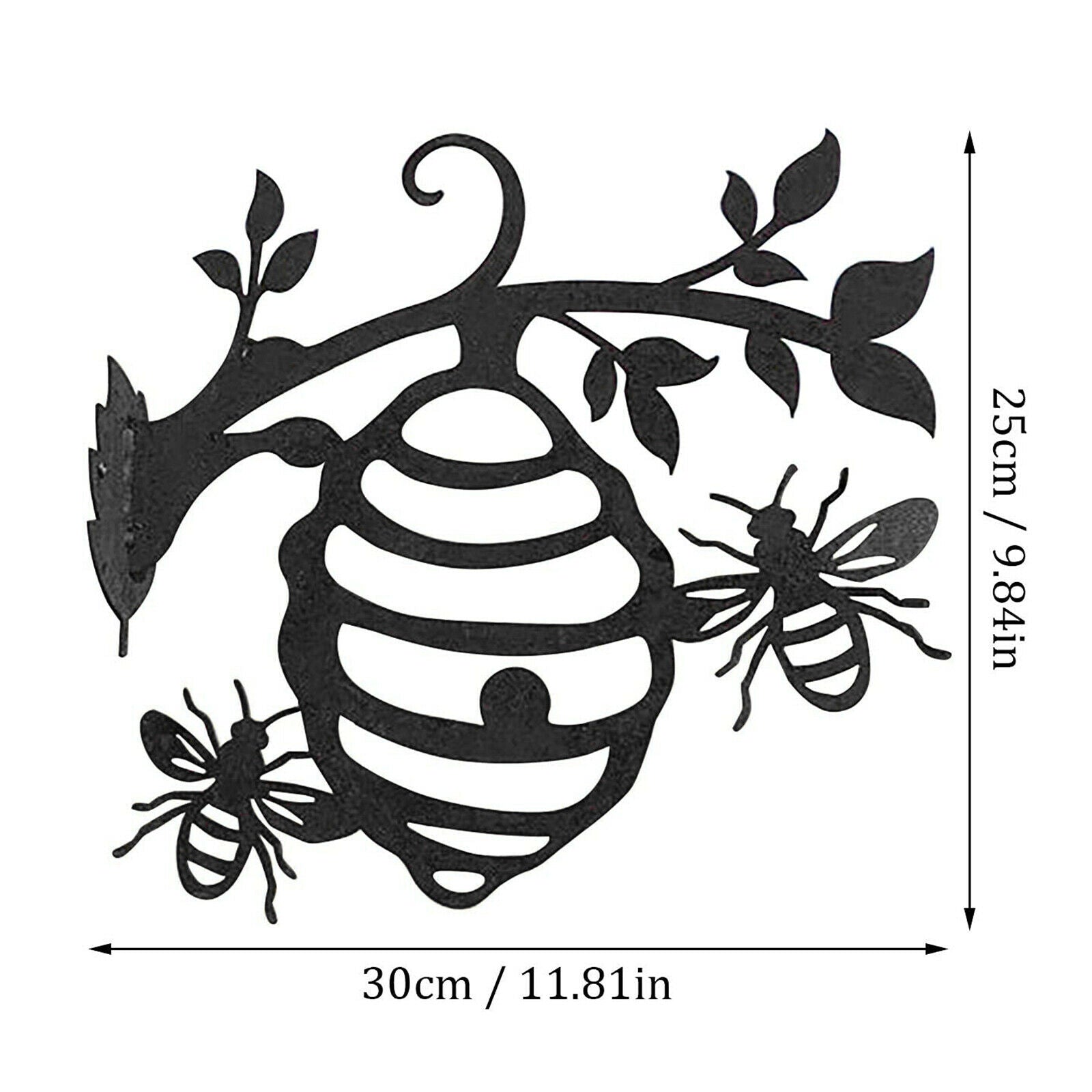 Stake Decor Bee Hive on Branch Metal Fairy Silhouette Ornament Backyard Tree