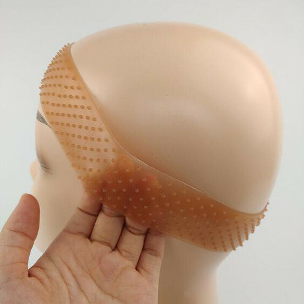 2 Pcs Flexible Silicone Non-Slip Wig Grip Fix Band Sports Elastic Hair Headband