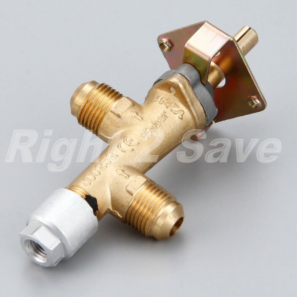 1Pc Pilot Safety Gas Valve Tap 3/8" NPT Male Flare Thread Solenoid Brass 1/2PSI