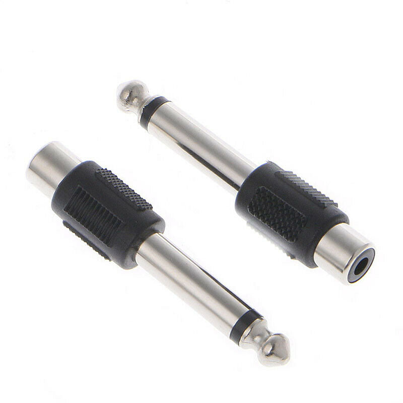 10 Pcs RCA Female Jack To 6.35mm 1/4" Male Mono Plug Audio Adapter Connect.DD