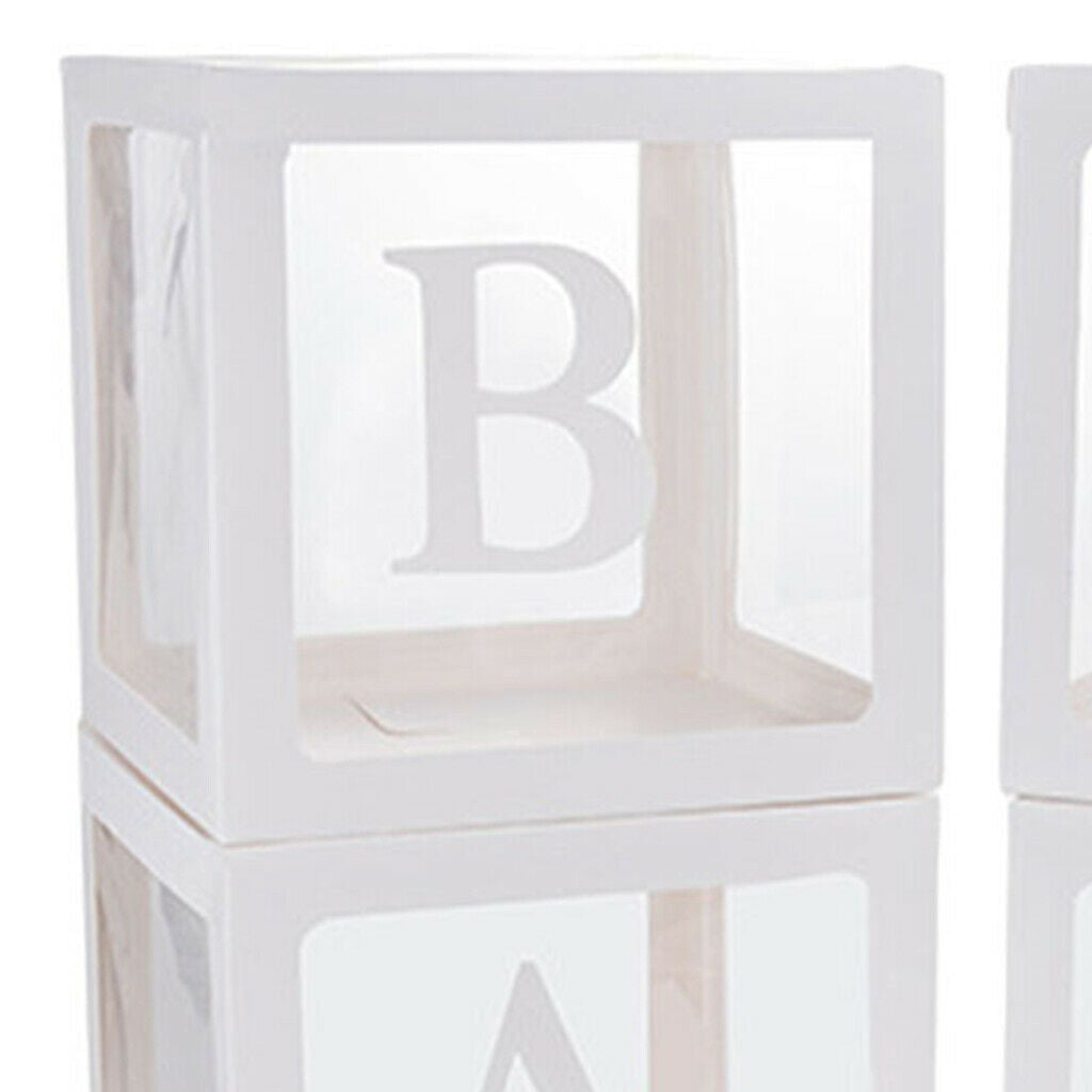 Latex Box Decor Transparent for First Birthday Party Gender Reveal White