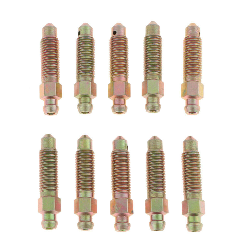 10 M8 X 1mm 38mm Bleed Screw Nipple Brake Caliper Wheel Brake Cylinder