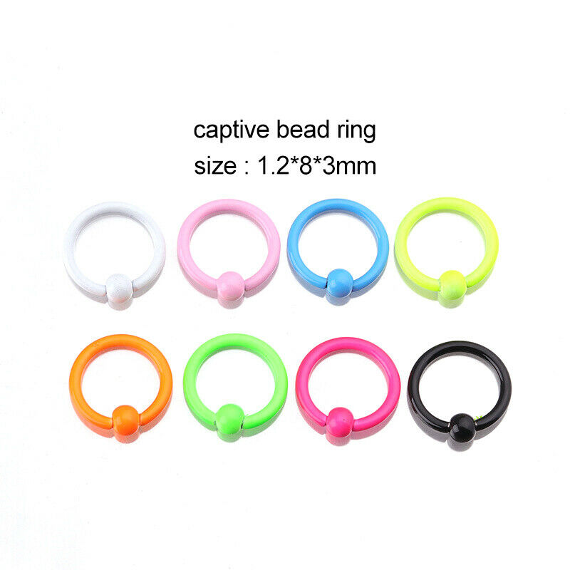 8Pcs Closer Ring Nose Lip Ring Ear Helix Cartilage Piercing Jewel.l8