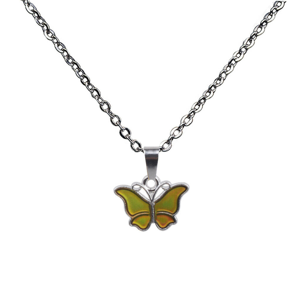 10 Pieces Butterfly Pendant Mood Color Change Pendant Necklace